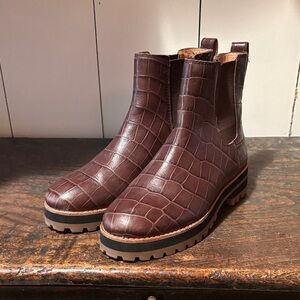 Madewell Chelsea Boots Brown Croc